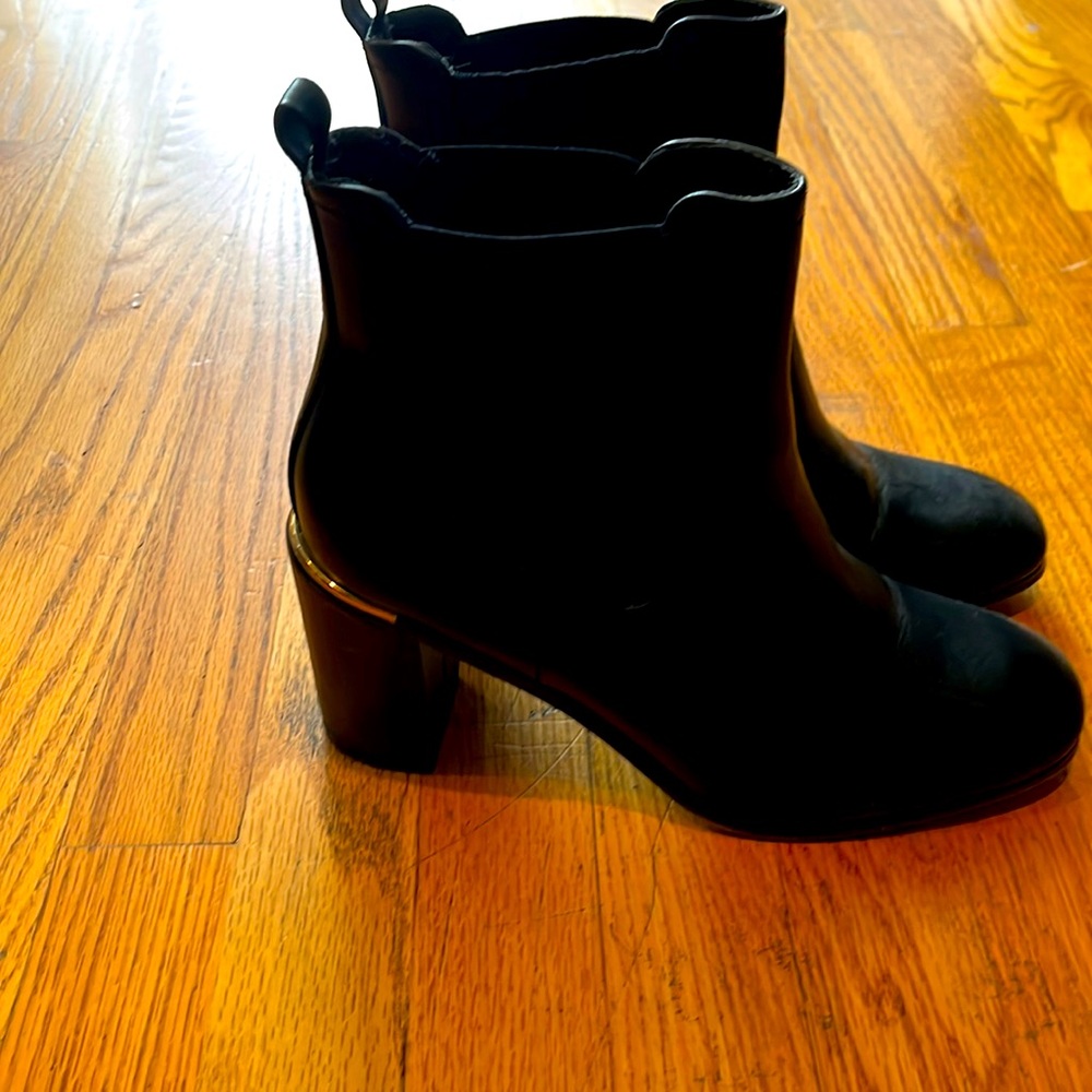 Just Fab booties with silver accents on heel size 10